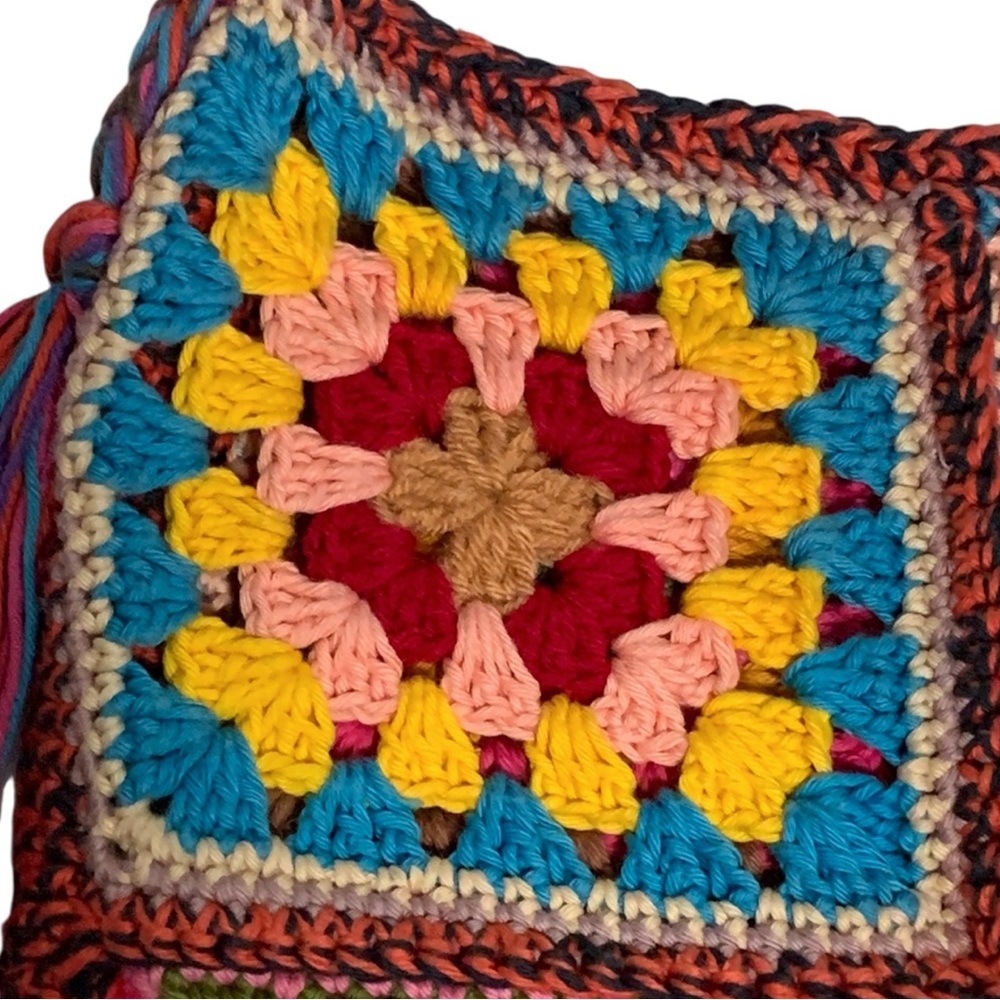 Handmade Crochet Granny Square Bag - Picture 7 of 15
